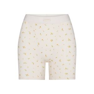 SKIMS Cotton Rib Boxer in Marigold Rosebud Print